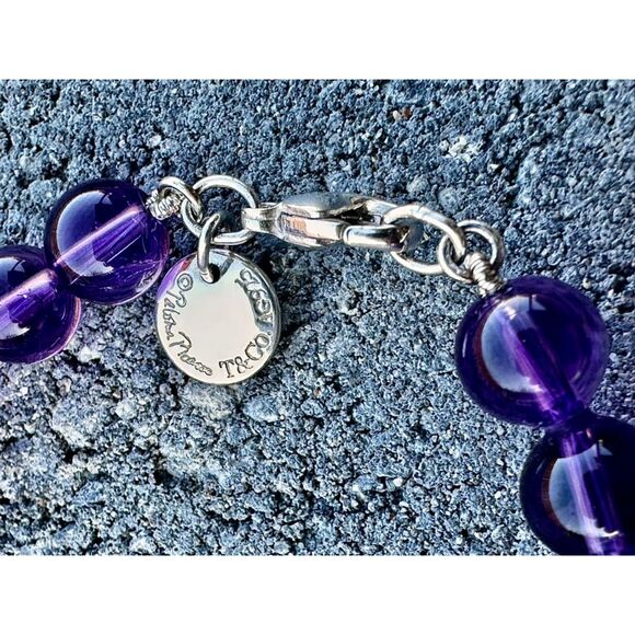 Tiffany & Co. Paloma Picasso 8mm Amethyst Bead Bracelet in Silver, 8"💜 - Picture 8 of 8